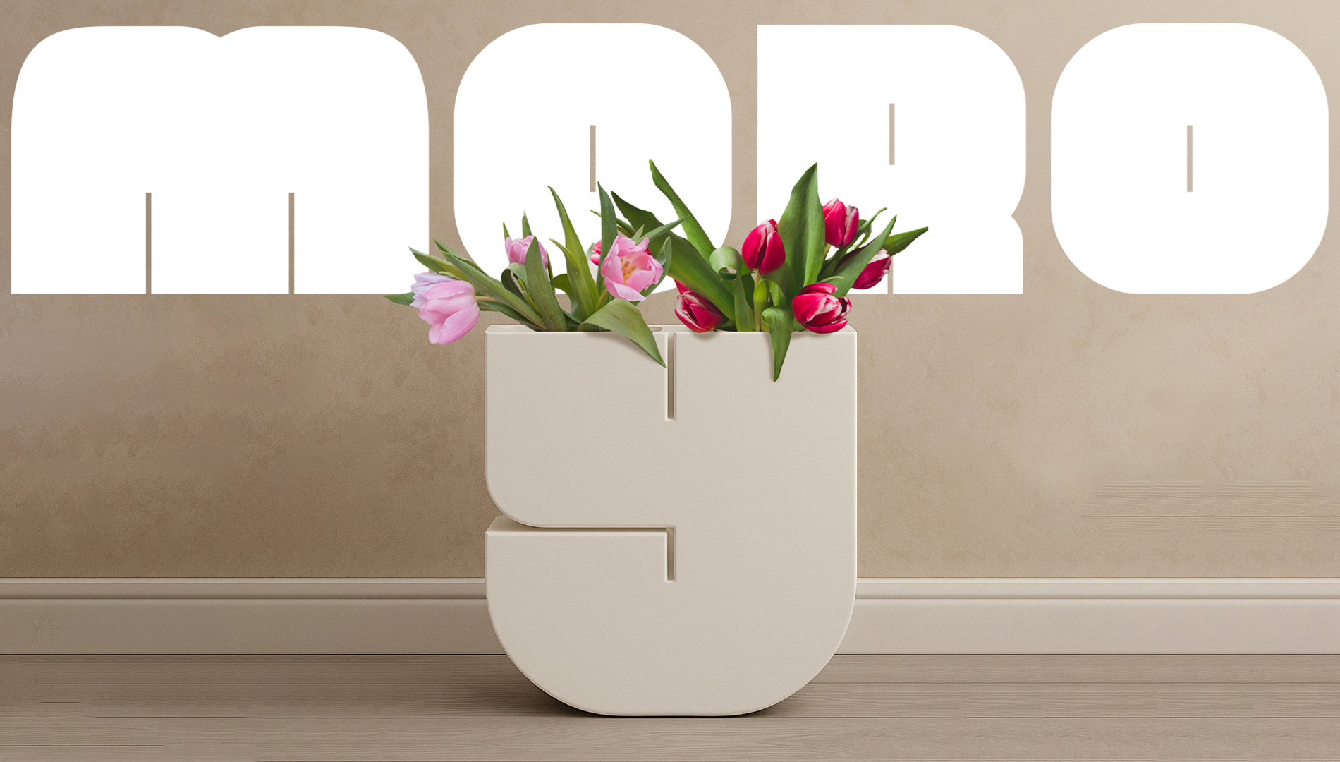 Moro Font Design & Letterform Vase